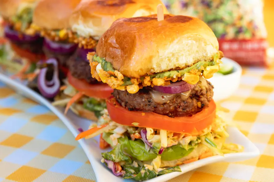 Mexican Street Corn Burger Sliders