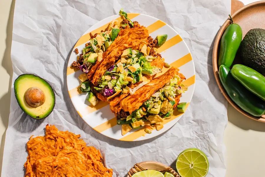 Southwest Beef Tacos with Crispy Sweet Potato Shells